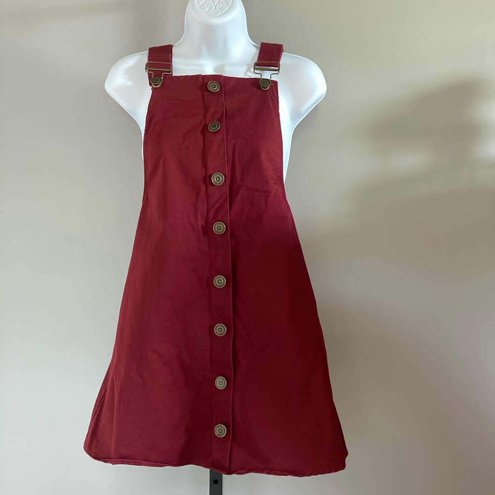 Harper Heritage Maroon Overall Mini Dress